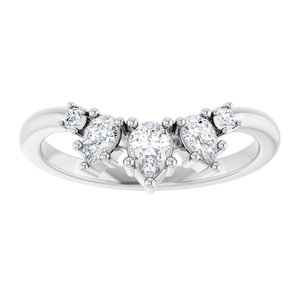 Platinum 3/8 CTW Natural Diamond Contour Band