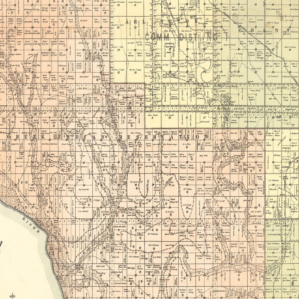 Vintage Map of Buffalo County, South Dakota 1917