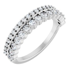 Platinum 5/8 CTW Natural Diamond Double Row Anniversary Band