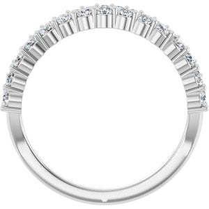 14K White 5/8 CTW Natural Diamond Double Row Anniversary Band