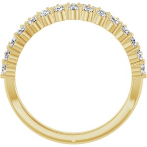 14K Yellow 5/8 CTW Natural Diamond Double Row Anniversary Band
