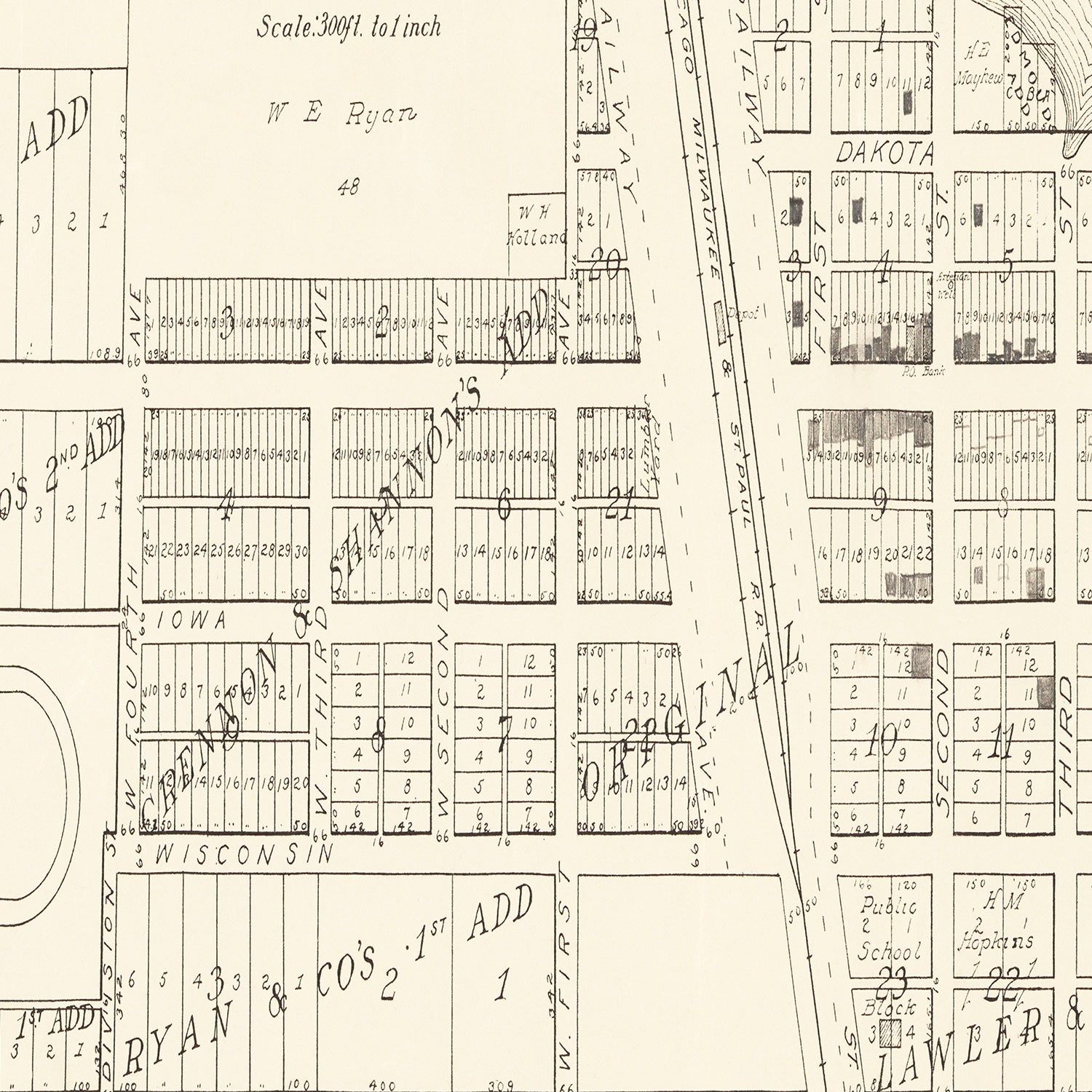 Vintage Map of Letcher, South Dakota 1884