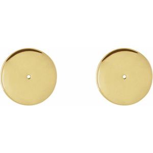 14K Yellow Gold 1 mm Round New Moon Phase Earring Mounting – image 3