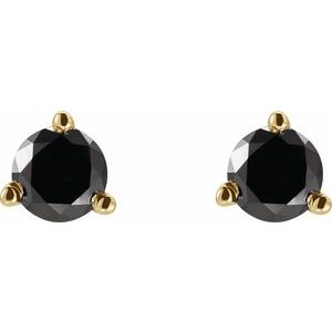 14K Yellow Gold 1/2 CTW Natural Black Diamond Earrings – image 2