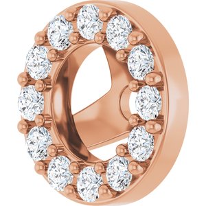14K Rose Gold 1.2 mm Round 3.5 mm ID Halo-Style Earring Jacket Mounting – image 3