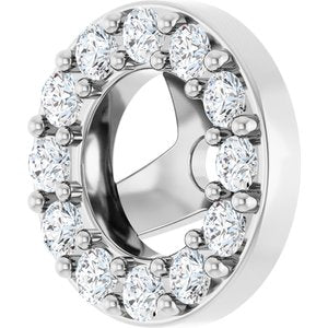 14K White Gold 1.2 mm Round 3.5 mm ID Halo-Style Earring Jacket Mounting – image 3