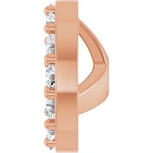 14K Rose Gold 1.2 mm Round 3.5 mm ID Halo-Style Earring Jacket Mounting – image 5