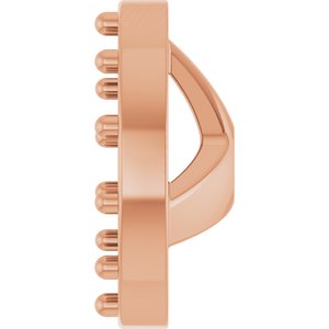 14K Rose Gold 1.2 mm Round 3.5 mm ID Halo-Style Earring Jacket Mounting – image 6