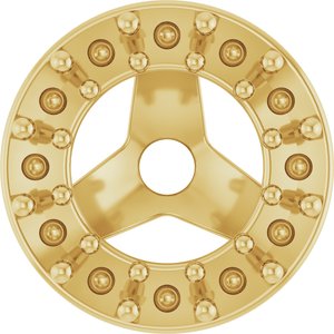 14K Yellow Gold 1.2 mm Round 3.5 mm ID Halo-Style Earring Jacket Mounting – image 2