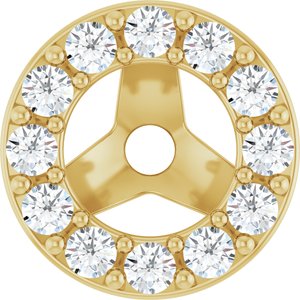 14K Yellow Gold 1/6 CTW Natural Diamond Halo-Style Earring Jackets