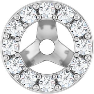 Sterling Silver 1.2 mm Round 3.5 mm ID Halo-Style Earring Jacket Mounting