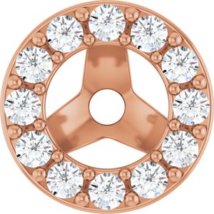 14K Rose Gold 1/6 CTW Natural Diamond Halo-Style Earring Jackets