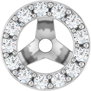 14K White Gold 1.2 mm Round 4 mm ID Halo-Style Earring Jacket Mounting