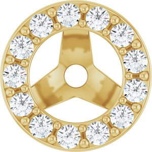14K Yellow Gold 1.2 mm Round 4 mm ID Halo-Style Earring Jacket Mounting