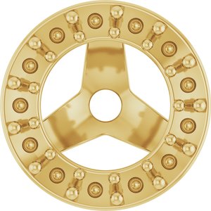 14K Yellow Gold 1.2 mm Round 4 mm ID Halo-Style Earring Jacket Mounting – image 2
