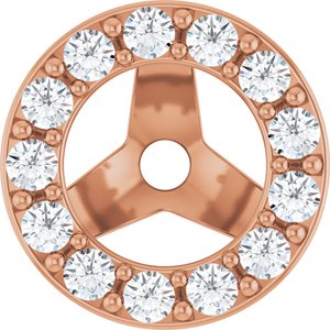 14K Rose Gold 1/6 CTW Natural Diamond Halo-Style Earring Jackets