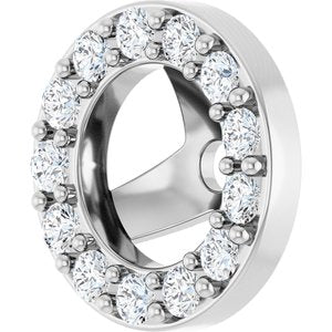 14K White Gold 1.2 mm Round 4 mm ID Halo-Style Earring Jacket Mounting – image 3