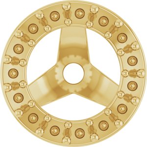 14K Yellow Gold 1.2 mm Round 4.5 mm ID Halo-Style Earring Jacket Mounting – image 2