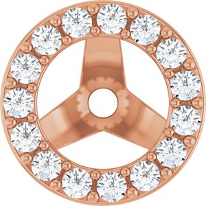 14K Rose Gold 1.2 mm Round 4.5 mm ID Halo-Style Earring Jacket Mounting