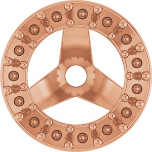 14K Rose Gold 1.2 mm Round 4.5 mm ID Halo-Style Earring Jacket Mounting – image 2