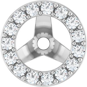 14K White Gold 1/5 CTW Natural Diamond Halo-Style Earring Jackets