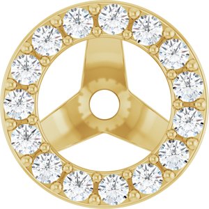 14K Yellow Gold 1.2 mm Round 4.5 mm ID Halo-Style Earring Jacket Mounting