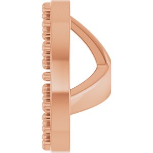 14K Rose Gold 1.2 mm Round 4.5 mm ID Halo-Style Earring Jacket Mounting – image 6