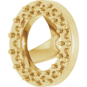 14K Yellow Gold 1.2 mm Round 4.5 mm ID Halo-Style Earring Jacket Mounting – image 4