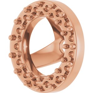 14K Rose Gold 1.2 mm Round 4.5 mm ID Halo-Style Earring Jacket Mounting – image 4