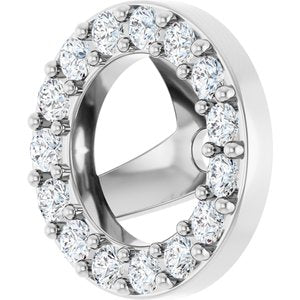 14K White Gold 1.2 mm Round 4.5 mm ID Halo-Style Earring Jacket Mounting – image 3