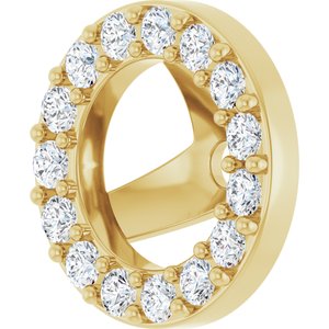 14K Yellow Gold 1.2 mm Round 4.5 mm ID Halo-Style Earring Jacket Mounting – image 3