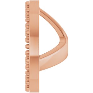 14K Rose Gold 1.2 mm Round 6 mm ID Halo-Style Earring Jacket Mounting – image 6