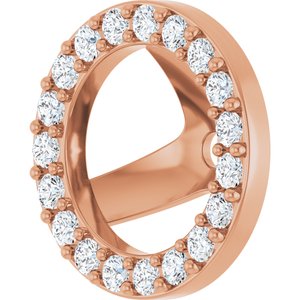 14K Rose Gold 1/4 CTW Natural Diamond Halo-Style Earring Jackets – image 2