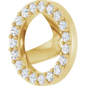14K Yellow Gold 1.2 mm Round 6 mm ID Halo-Style Earring Jacket Mounting – image 3