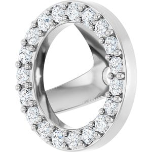 14K White Gold 1.2 mm Round 6 mm ID Halo-Style Earring Jacket Mounting – image 3