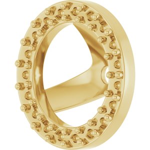 14K Yellow Gold 1.2 mm Round 6 mm ID Halo-Style Earring Jacket Mounting – image 4