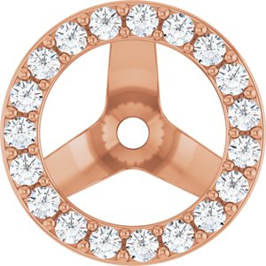 14K Rose Gold 1.2 mm Round 6 mm ID Halo-Style Earring Jacket Mounting