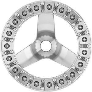 14K White Gold 1.2 mm Round 6 mm ID Halo-Style Earring Jacket Mounting – image 2