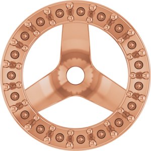 14K Rose Gold 1.2 mm Round 6 mm ID Halo-Style Earring Jacket Mounting – image 2