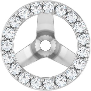 Sterling Silver 1/4 CTW Natural Diamond Halo-Style Earring Jackets