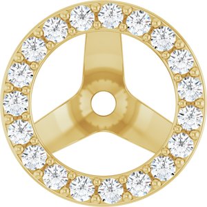 14K Yellow Gold 1.2 mm Round 6 mm ID Halo-Style Earring Jacket Mounting