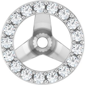 Platinum 1.2 mm Round 5.5 mm ID Halo-Style Earring Jacket Mounting