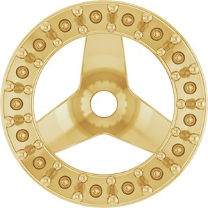 14K Yellow Gold 1.2 mm Round 5.5 mm ID Halo-Style Earring Jacket Mounting – image 2