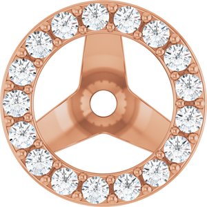 14K Rose Gold 1.2 mm Round 5.5 mm ID Halo-Style Earring Jacket Mounting