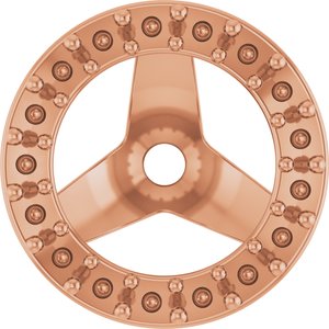 14K Rose Gold 1.2 mm Round 5.5 mm ID Halo-Style Earring Jacket Mounting – image 2