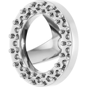 Sterling Silver 1.2 mm Round 5.5 mm ID Halo-Style Earring Jacket Mounting – image 4
