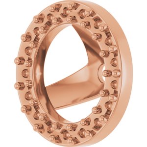 14K Rose Gold 1.2 mm Round 5.5 mm ID Halo-Style Earring Jacket Mounting – image 4