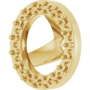 14K Yellow Gold 1.2 mm Round 5.5 mm ID Halo-Style Earring Jacket Mounting – image 4