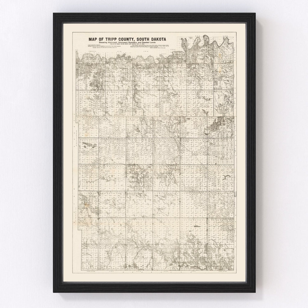 Vintage Map of Tripp County, South Dakota 1908