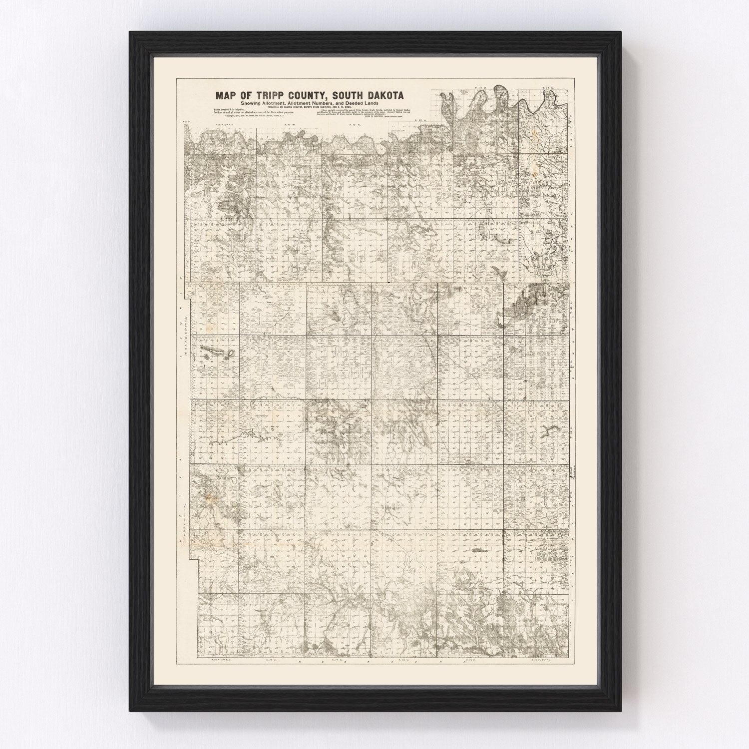 Vintage Map of Tripp County, South Dakota 1908